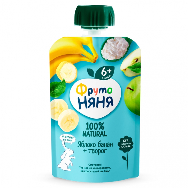 Խյուս խնձորի, բանանի կաթնաշոռով 90գր