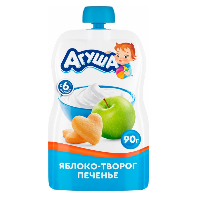 Խյուս խնձոր, կաթնաշոռ, թխվածքաբլիթ 90 գր